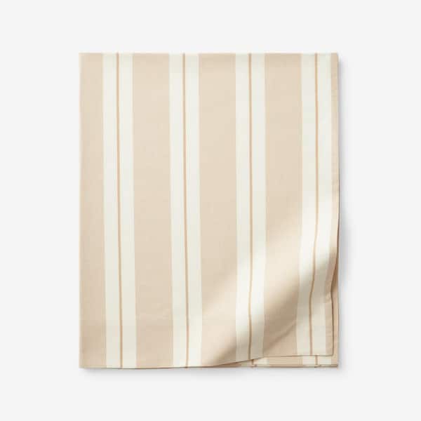 The Company Store Wide Stripe T200 Yarn Dyed Gold Cotton Percale Full Flat Sheet