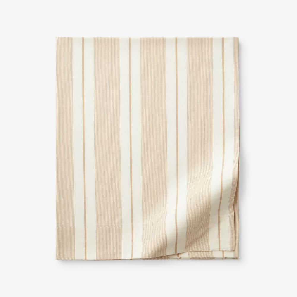 Cuisine Stripe Alabaster Beige Organic Cotton Dish Towels, Set of