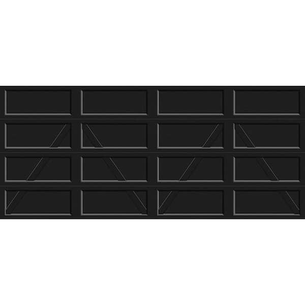 Bridgeport Steel Design A 16 ft. x 7 ft. Insulated 12.9 R-Value Black Garage Door without Windows