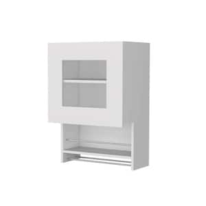 13.19 in. W x 19.69 in. D x 28.74 in. H Ready to Assembly MDF Wall Mounted Kitchen Cabinet in White Spice and Towel Rack