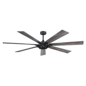 Liew 72 in. Matte Black Reversible 7-Blade Ceiling Fan with Remote Control