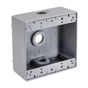 1/2 in. Weatherproof 3-Hole Double Gang Electrical Box