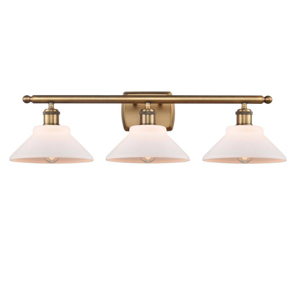 Orwell 26 in. 3-Light Brushed Brass Vanity Light with Glass Shade price history on PriceWatchPro