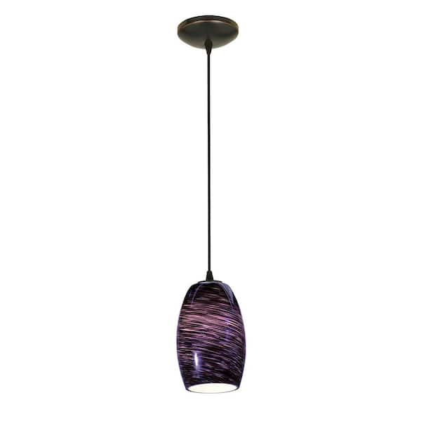 Access Lighting Chianti 1-Light Oil Rubbed Bronze Shaded Pendant Light with Glass Shade