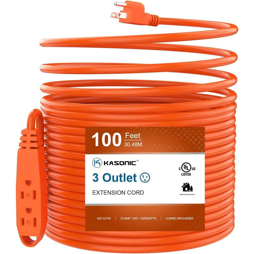 100 ft. 16/3 Heavy Duty Indoor/Outdoor Extension Cord SJTW UL Listed, Orange (1-Pack) price history on PriceWatchPro