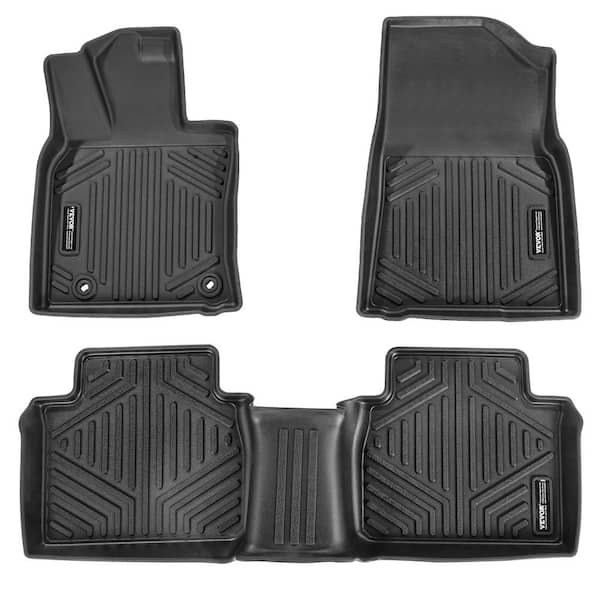 Automotive Floor Mats, Fits for Toyota Camry 2018-2024,3 pcs Front and 2nd Row Liners, All Weather Custom Fit TPE