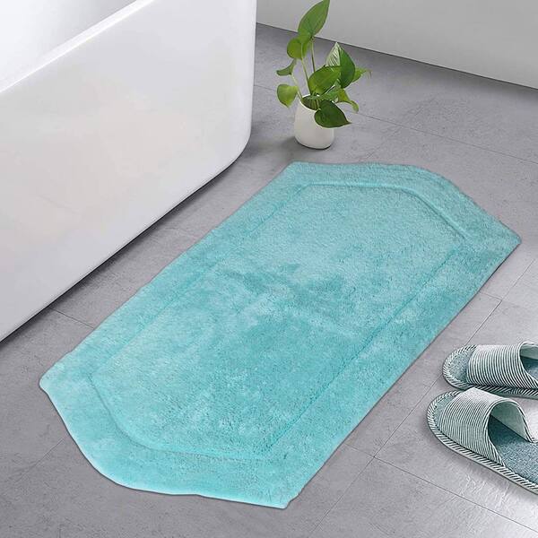 Waterford Collection 100% Cotton Tufted Bath Rug, 24 x 40 Rectangle, Turquoise