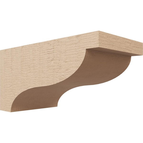 Ekena Millwork 5 in. x 5 in. x 10 in. Series 3 Wide Garner Rough Cedar Woodgrain Timberthane Polyurethane Corbel, Primed Tan