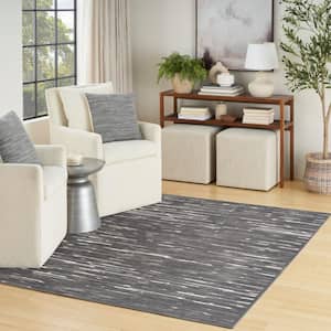 Casual Grey 5 ft. x 7 ft. Abstract Contemporary Area Rug