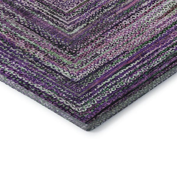 Mayfield Premium Machine Washable Abstract AMF1725 Purple 3 ft. x 5 ft. Area Rug