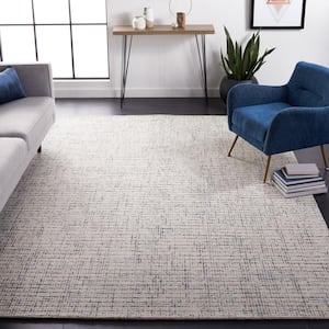 Abstract Gray/Ivory 8 ft. x 8 ft. Speckled Square Area Rug