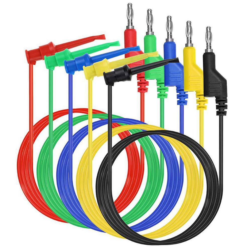 5-Piece Series 39 Inch Multimeter Test Lead Set Flexible Stackable Banana Plug to Test Hook Wire Cable Kit ( price history on PriceWatchPro