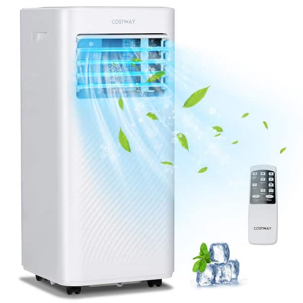 Costway 6,000 BTU Portable Air Conditioner Cools 350 Sq. Ft. with Dehumidifier and Remote in White