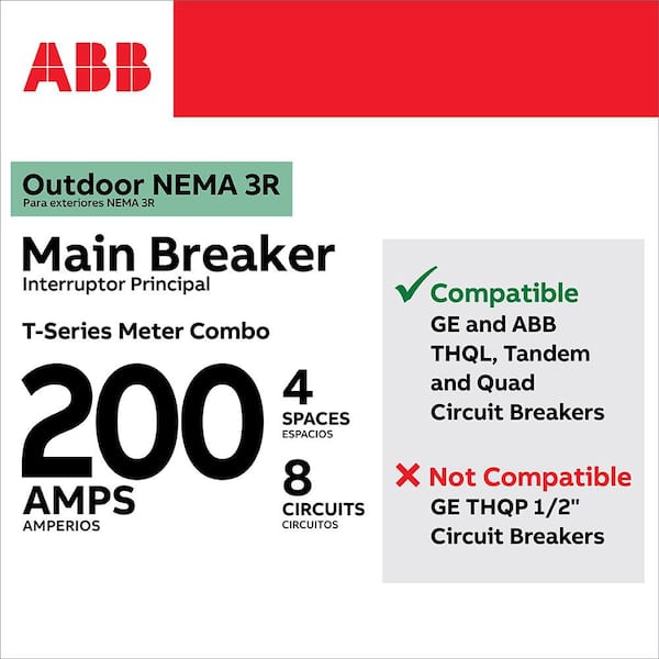 Outdoor 200 Amp 4-Space 8-Circuit Main Brkr Ring Surface Mount Overhead/Undergrnd Meter Socket Load Center (TSMQ420CSCU)