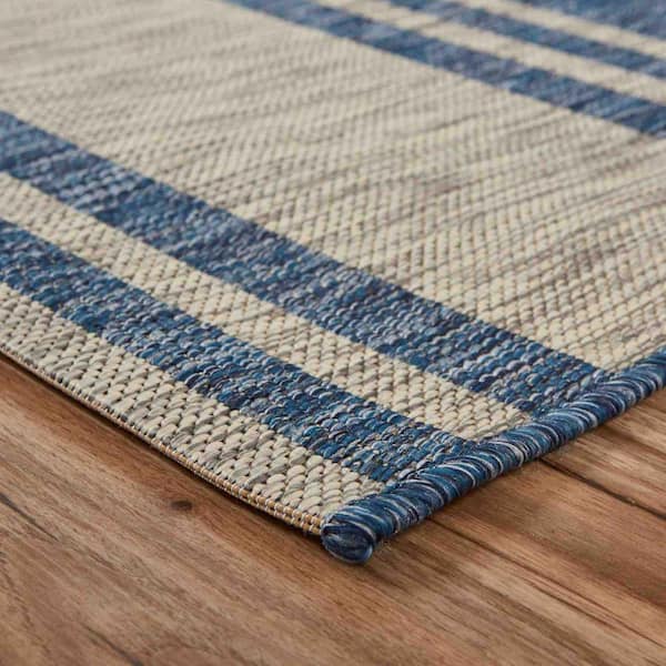Bernadette Navy 8 ft. x 9 ft. Solid Color Polypropylene Rectangle Area Rug