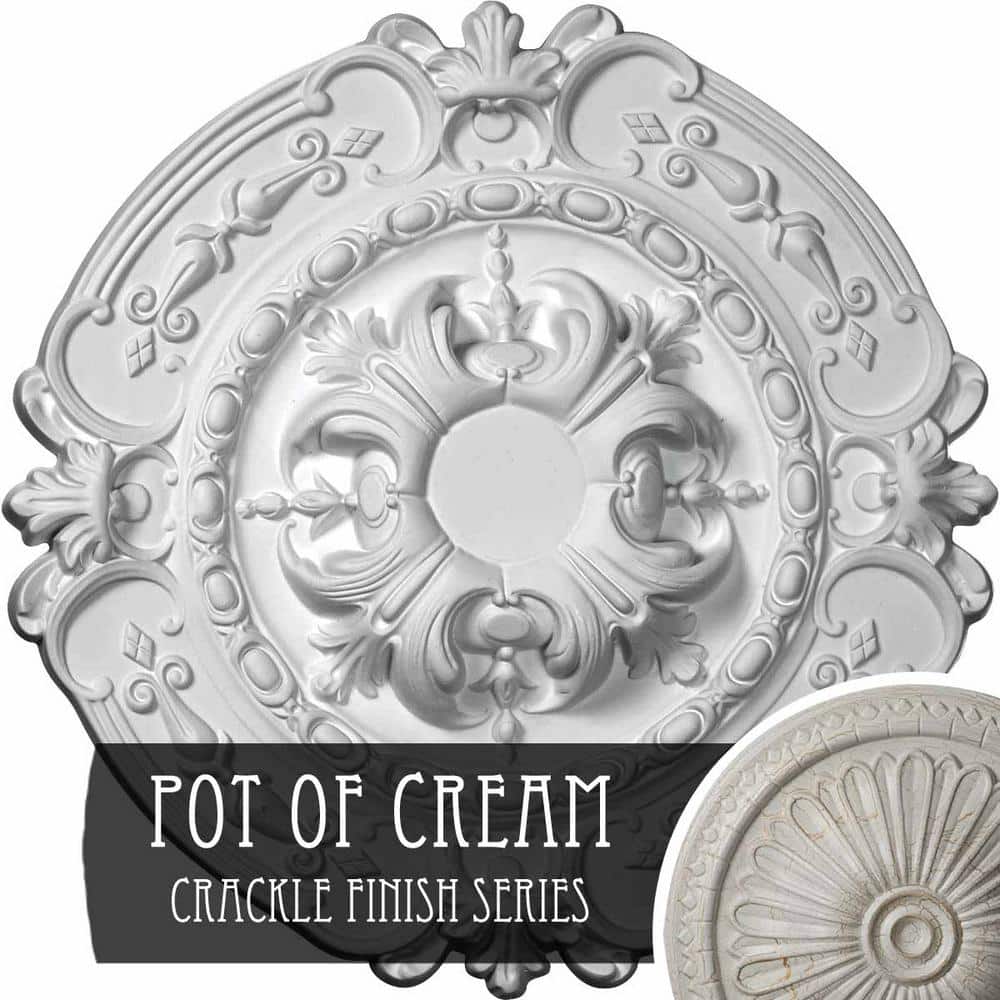 1-3/4 in. x 16-3/8 in. x 16-3/8 in. Polyurethane Southampton Ceiling Medallion, Pot of Cream Crackle price history on PriceWatchPro