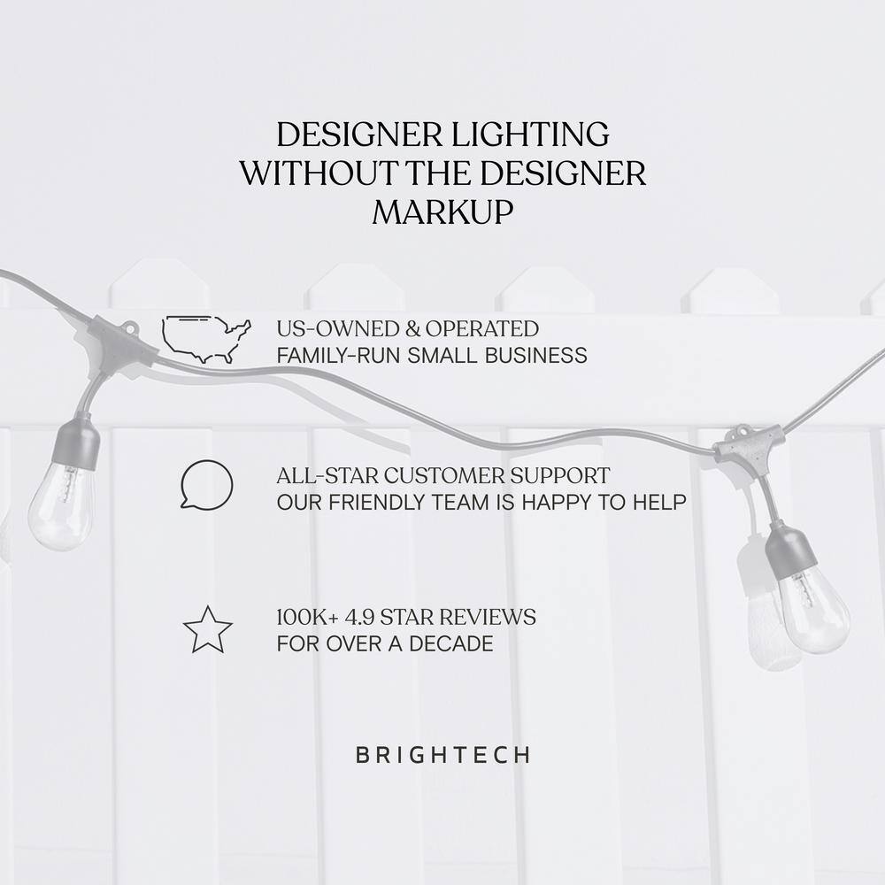 27ft Solar Powered Warm White LED Outdoor String Lights