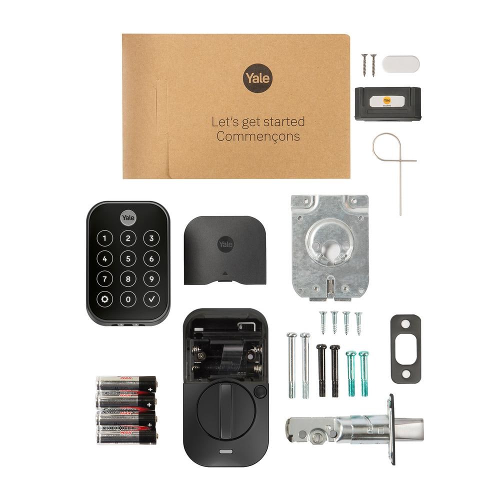 Black Suede Wi-Fi Bluetooth Electronic Deadbolt with Biometric Keypad