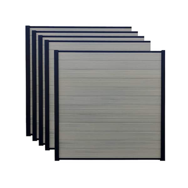 6 ft. x 6 ft. Valla Composite Fence Panel River Birch (5-Pack)