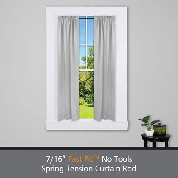 2 Pack Small Spring Tension Curtain Rod for Window 18-28 Inch Black 
