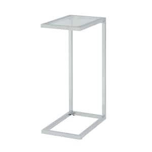 Ansley Chrome Glass Top Tray Table