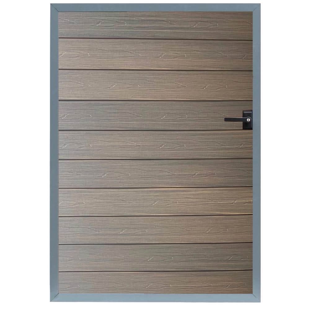 3-2/3 ft. x 5-1/6 ft. Wood Grain Brown Assembly Required WPC Composite Fenc