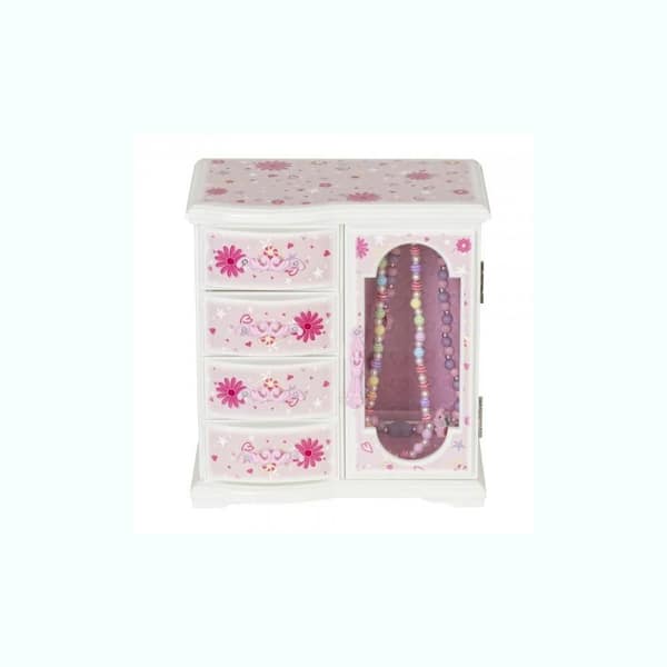 Mele & Co Eva Pink Musical Ballerina Classic First Jewelry Box with Three Drawers