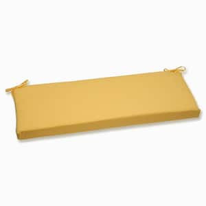 Solid Rectangular Outdoor Bench Cushion in Yellow