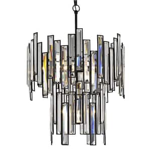 Madison 4-Light Aged Bronze Chandelier with Crystal Prisms