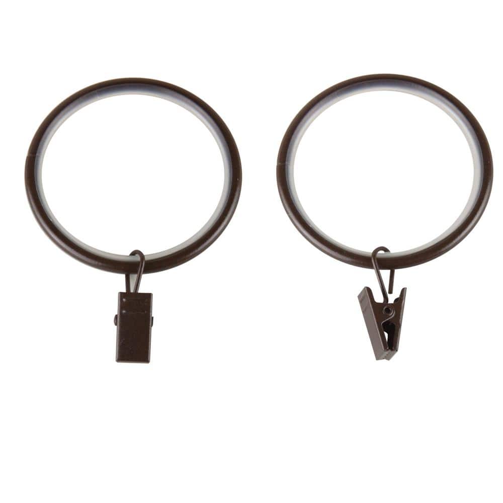 Cocoa Steel Curtain Rings with Clips (Set of 10)