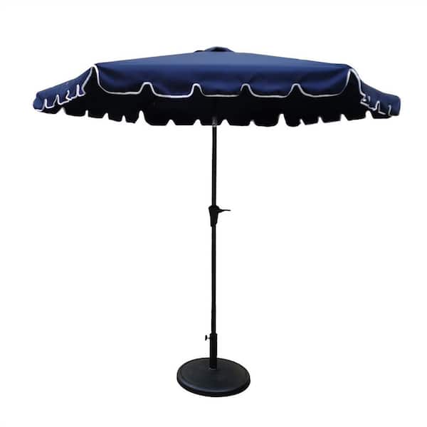 Afoxsos 9 ft. Aluminum Market Tilt Crank Lift Push Button Patio Umbrella with Carry Bag in Navy