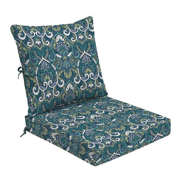 ARDEN Foam Outdoor Deep Seat Cushion Set 24 x 24 Made with ProFoam Rain-Proof Fade Resistant Sapphire Aurora Blue Damask