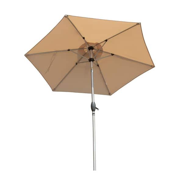 7.5 ft. Aluminium Market Tilt Patio Umbrella in Beige