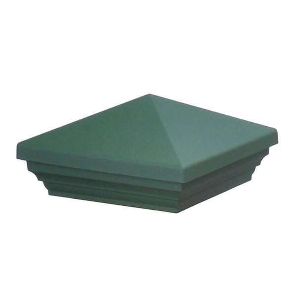 Myard Screw-Free Green Universal Fence Pyramid Top Cap fits Post 4 in. x 4 in. and 4.5 in. x 4.5 in.