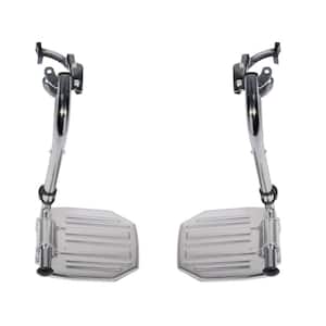 Pair of Chrome Swing Away Footrests with Aluminum Footplates