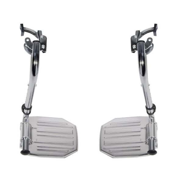 Drive Medical Pair of Chrome Swing Away Footrests with Aluminum Footplates