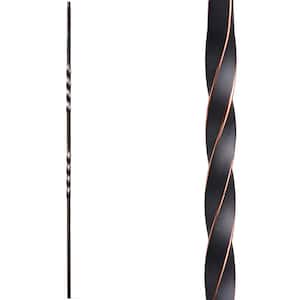 Twist and Basket 44 in. x 0.5 in. Oil Rubbed Copper Double Twist Hollow Wrought Iron Baluster