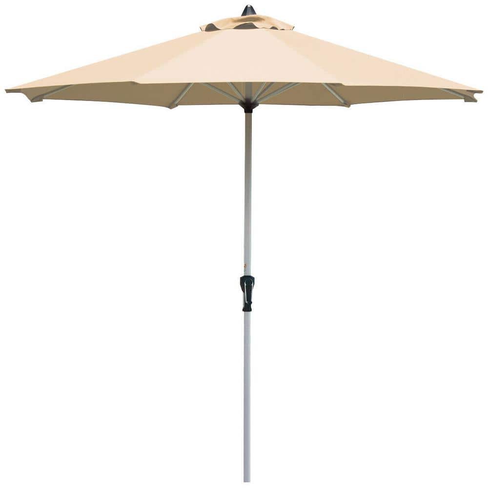 9 ft. Aluminum Market Outdoor Patio Umbrella in Beige