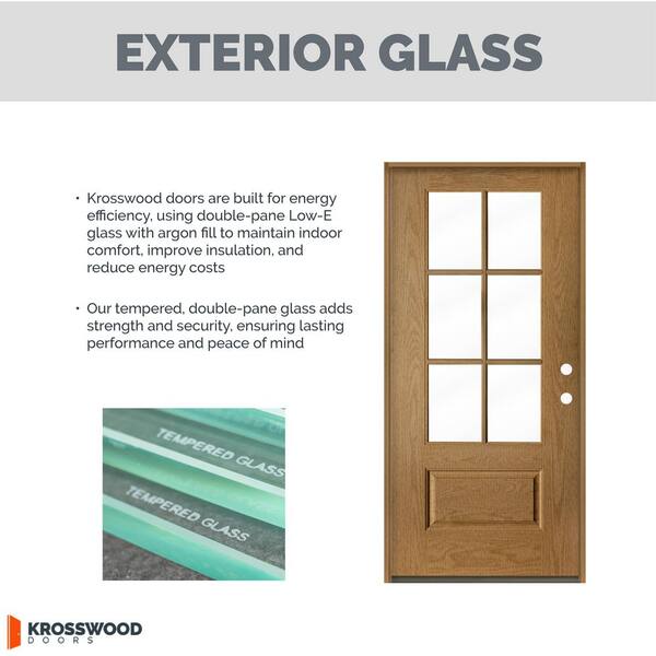 Krosswood Doors Modern 72 in. x 79 in. 5-Lite Left-Active