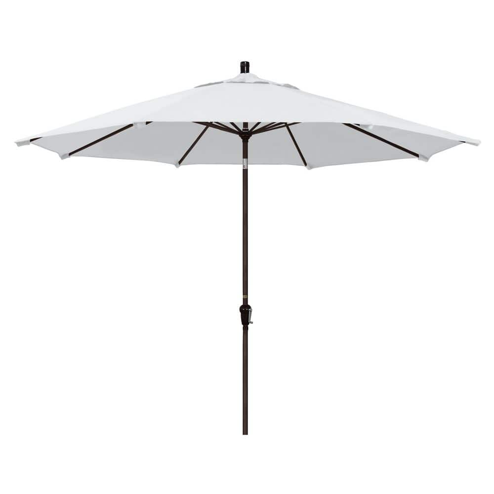 11 ft. Bronze Aluminum Market Patio Umbrella with Aluminum Ribs Auto Tilt Crank Lift in Natural Pacifica price history on PriceWatchPro