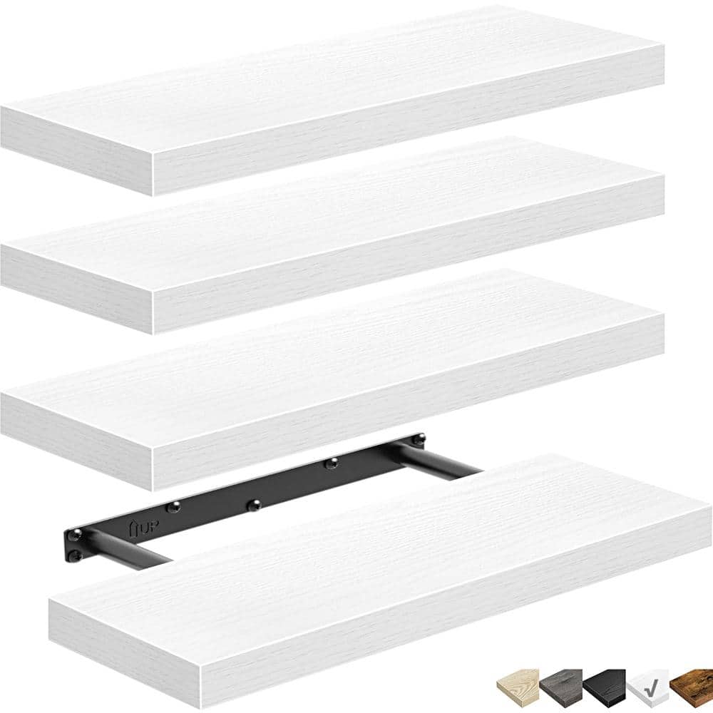15.7-in. W x 6.7-in. D x 1.5-in. H White Ready-to-Assemble Floating Shelf(Set of 4) price history on PriceWatchPro