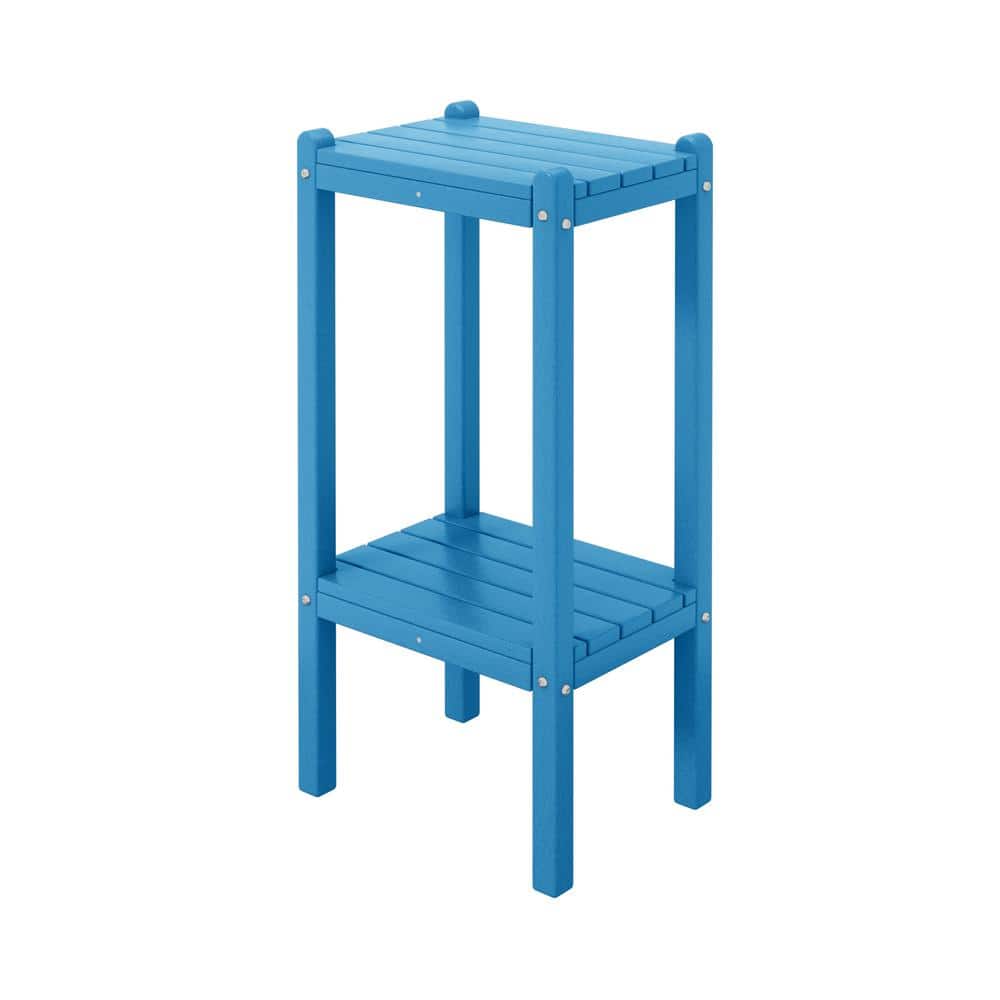 Laguna Pacific Blue HDPE All Weather Outdoor Two Shelf Table