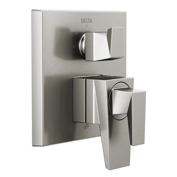 Delta Trillian 2-Handle Wall-Mount 3-Function Diverter Valve Trim Kit in Lumicoat Stainless (Valve Not Included)
