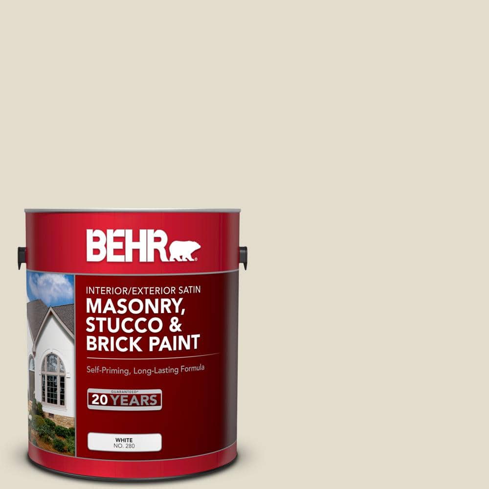BEHR 1 gal. PPU716 Vintage Linen Satin Interior/Exterior Masonry