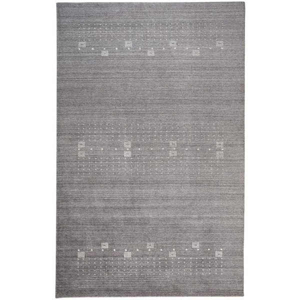 2 ft. x 8 ft. Gray, Ivory Oriental Area Rug