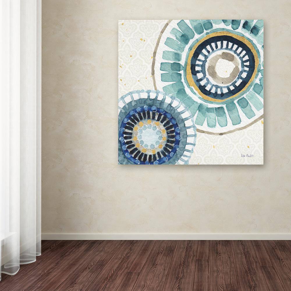 Indigold XV Abstract Blue and Gold Canvas Painting