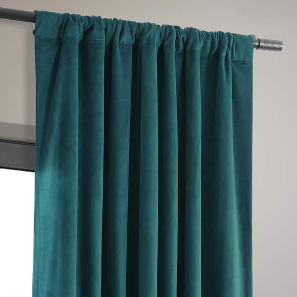 Exclusive Fabrics & Furnishings Crimson Rust Velvet Solid 50 in. W x 84 in.  L Lined Rod Pocket Blackout Curtain VPCH-180105-84 - The Home Depot