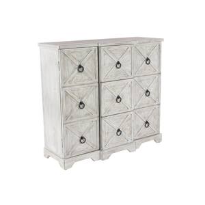White Wood 3 Drawers and 6 Shelves Cabinet
