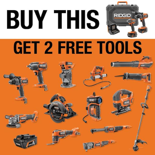 RIDGID 18V Brushless 2-Tool Combo Kit with 6.0 Ah and 4.0 Ah MAX