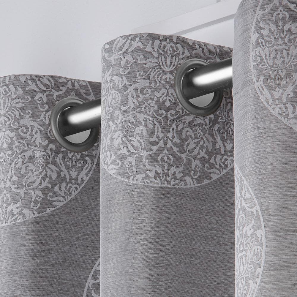 Akola Extra Long Ash Grey Linen Look Grommet Drapes